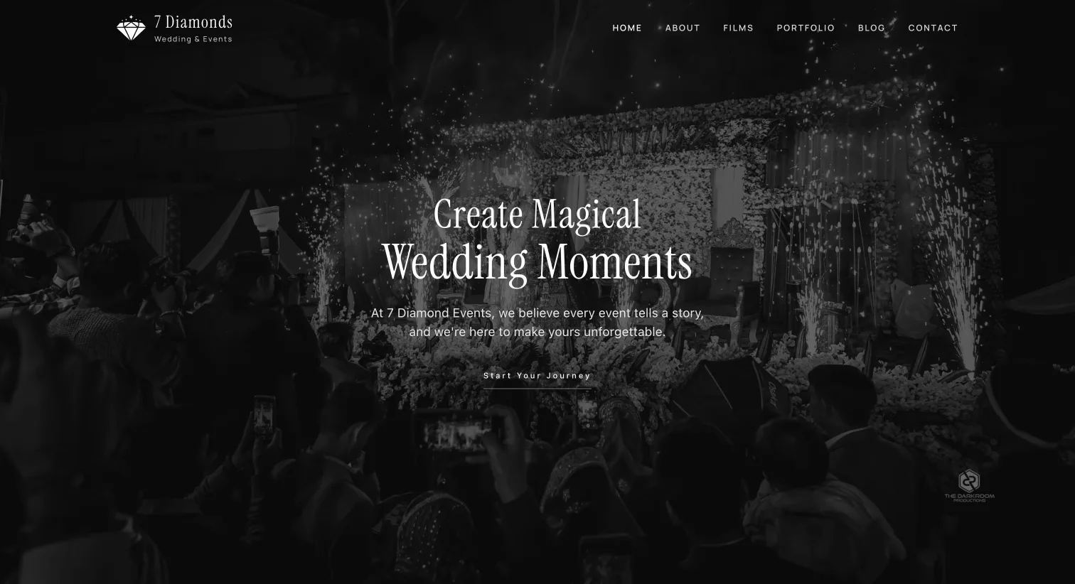 Wedding and events website design